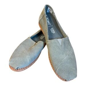 NWOB Tom’s Alparagata Sage Green Suede Wrap Espadriille Ladies Size 7